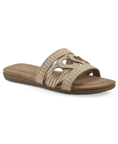 Cliffs By White Mountain Fraly Raffia Slide Sandal In Natural Raffia