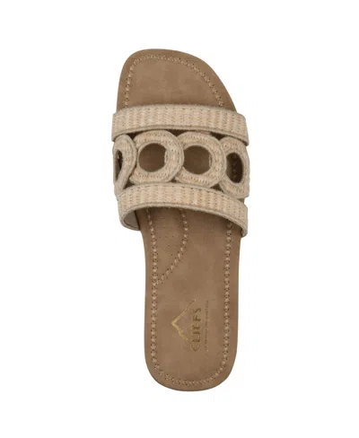 Cliffs By White Mountain Fraly Raffia Slide Sandal In Natural Raffia