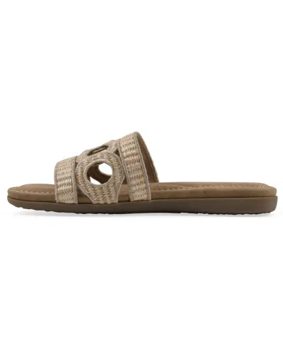 Cliffs By White Mountain Fraly Raffia Slide Sandal In Natural Raffia