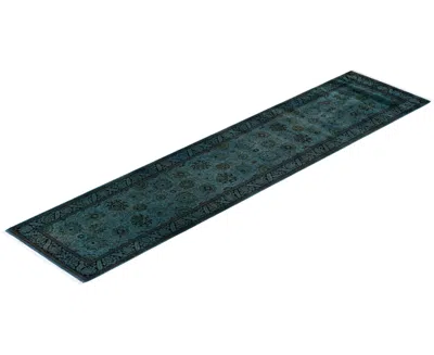 Adorn Hand Woven Rugs Fine Vibrance M1604 2'7''x11' Runner Area Rug In Blue