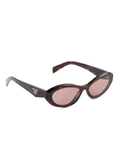 Prada Pr 26zs 17n60b 55mm Womens Oval Sunglasses In Brown