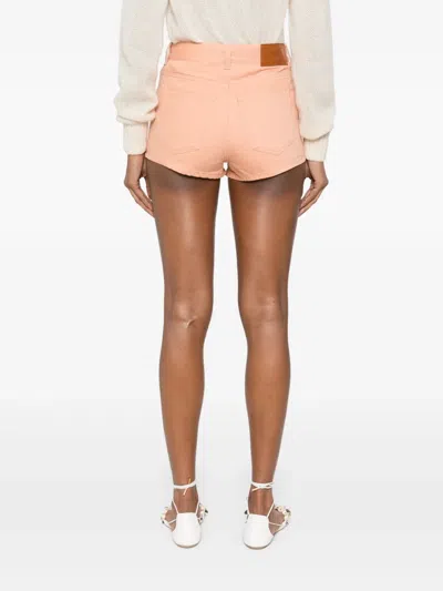 Chloé Chloe Women Salmon Denim Shorts In Orange