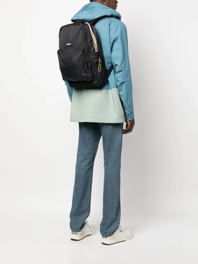 K-way Logo-patch Ripstop Padded Backpack In Black