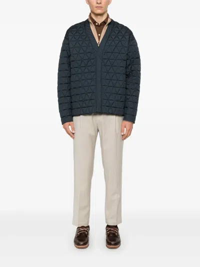 K-way Quilted Jacket In Blue