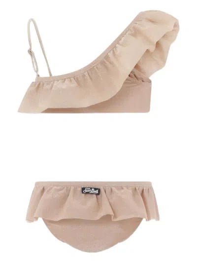 Mc2 Saint Barth Ruffled Bikini In Gold