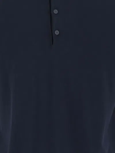 K-way Pleyne Knitted Cotton Polo Shirt In Blue