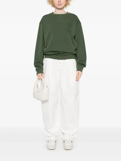 Frame X Ritz Paris Logo-embroidered Sweatshirt In Green