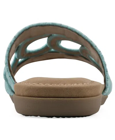 Cliffs By White Mountain Fraly Raffia Slide Sandal In Light Blue Raffia