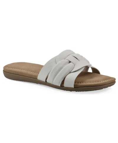 Cliffs By White Mountain Fraley Slide Sandal In White Embossed