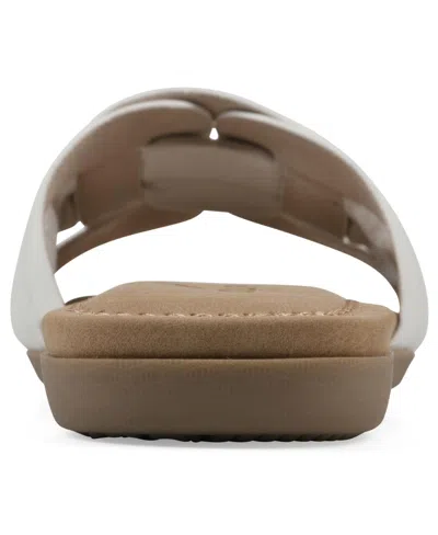 Cliffs By White Mountain Fraley Slide Sandal In White Embossed