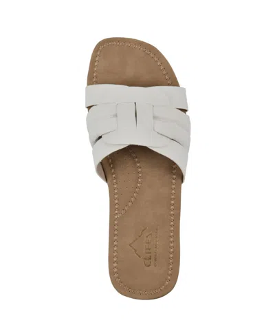 Cliffs By White Mountain Fraley Slide Sandal In White Embossed