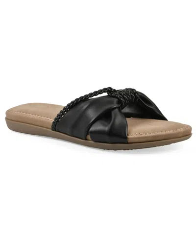 Cliffs By White Mountain Women's Fasha Slide Slip-on Sandals In Black Smooth