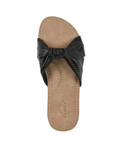 Cliffs By White Mountain Women's Fasha Slide Slip-on Sandals In Black Smooth