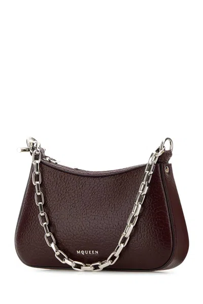 Alexander Mcqueen Textured Leather Chain Strap Mini Bag In Red