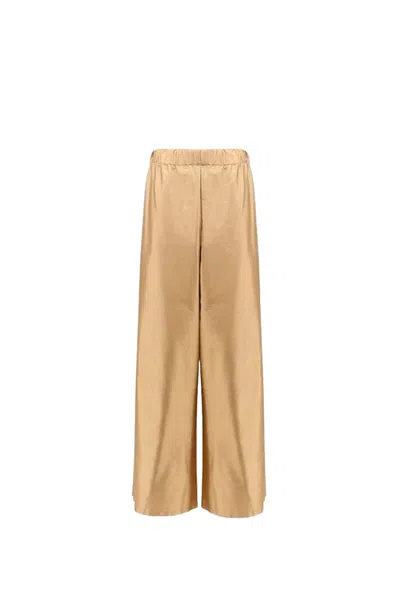 Max Mara Elastic Waist Casual Pants In Brown