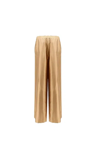Max Mara Elastic Waist Casual Pants In Brown