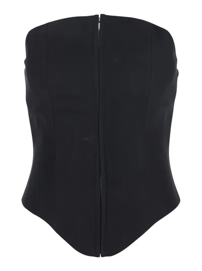 Alexander Mcqueen Top A Corsetto In Black