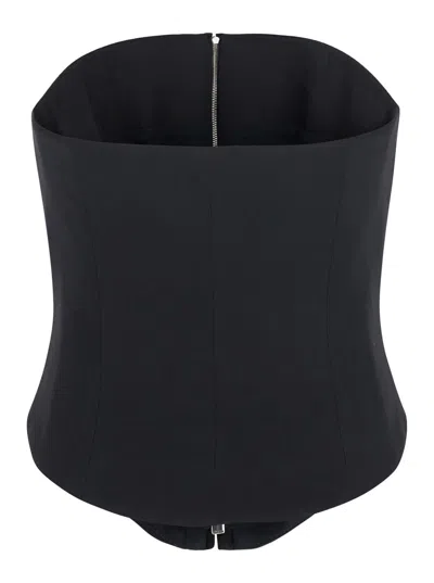Alexander Mcqueen Top A Corsetto In Black