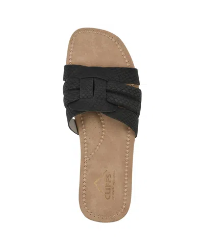 Cliffs By White Mountain Fraley Slide Sandal In Black Embossed