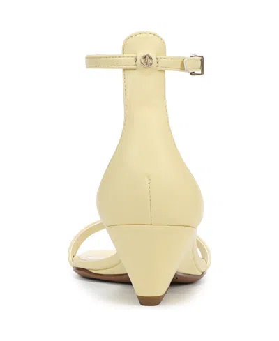 Franco Sarto Women's Sadie Open Square Toe Strappy Dress Sandals In Lemonade Yellow Faux Leather