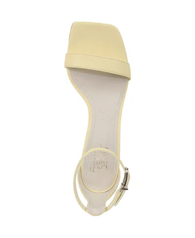 Franco Sarto Women's Sadie Open Square Toe Strappy Dress Sandals In Lemonade Yellow Faux Leather