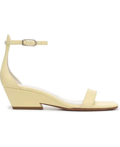 Franco Sarto Women's Sadie Open Square Toe Strappy Dress Sandals In Lemonade Yellow Faux Leather