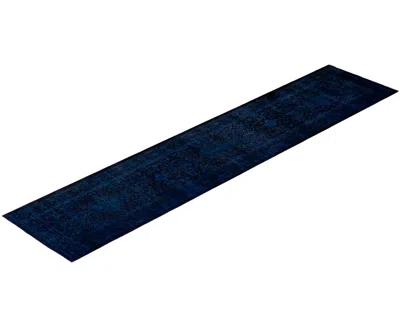 Adorn Hand Woven Rugs Fine Vibrance M1554 2'7''x12' Runner Area Rug In Blue