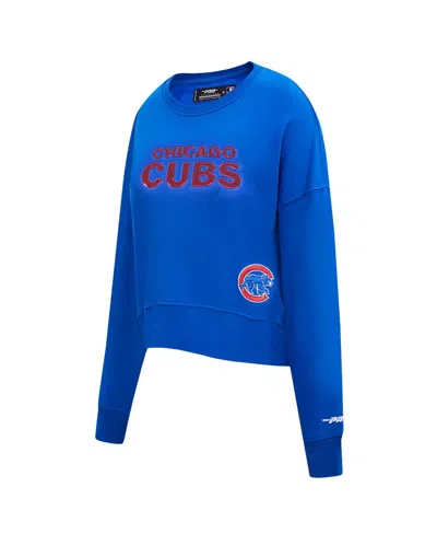 Pro Standard Women's Royal Chicago Cubs Game Day Classics Crewneck Pullover Sweatshirt In Royal