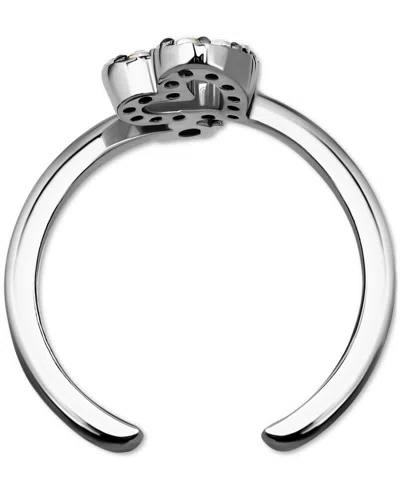 Giani Bernini Cubic Zirconia Open Heart Adjustable Toe Ring, Exclusively At Macy's In Silver