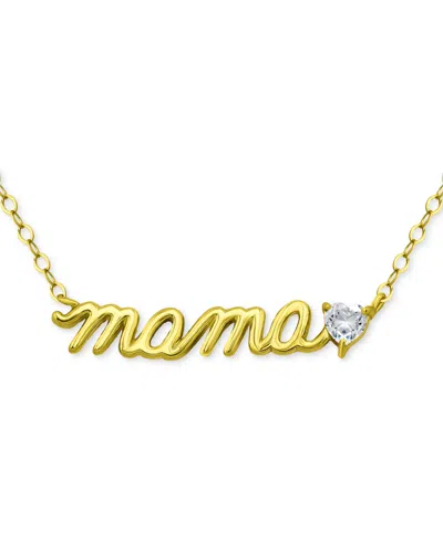 Giani Bernini Cubic Zirconia Mama Script Pendant Necklace In 18k Gold-plated Sterling Silver (also In Sterling Sil In Gold