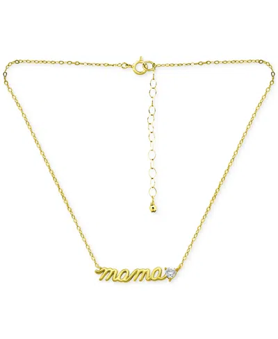 Giani Bernini Cubic Zirconia Mama Script Pendant Necklace In 18k Gold-plated Sterling Silver (also In Sterling Sil In Gold