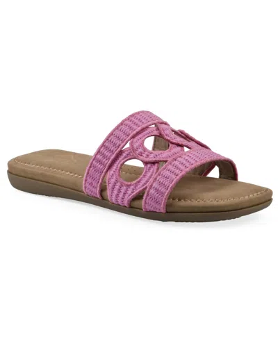 Cliffs By White Mountain Women's Fraly Slide Slip-on Sandals In Fuchsia Raffia