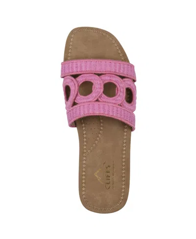 Cliffs By White Mountain Women's Fraly Slide Slip-on Sandals In Fuchsia Raffia