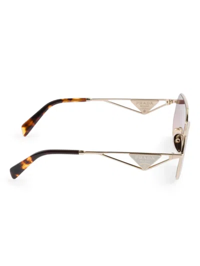 Prada Narrow Rectangular Sunglasses In Gold