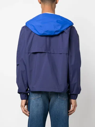 K-way R&d Drawstring-hood Zip-up Jacket In Blue