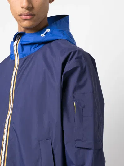 K-way R&d Drawstring-hood Zip-up Jacket In Blue