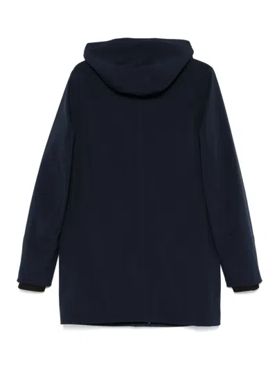 K-way Casual Style Longline Hooded Jacket In Blue