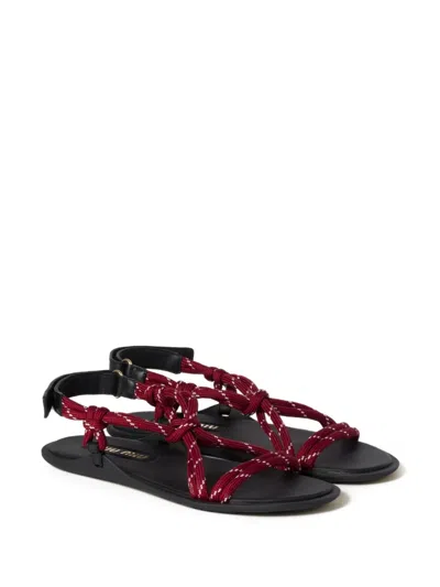 Miu Miu Red Sandals Women In Brown