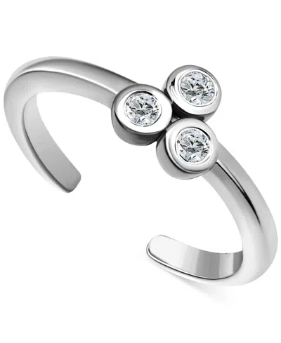 Giani Bernini Triple Cubic Zirconia Cluster Adjustable Toe Ring, Exclusively At Macy's In Silver
