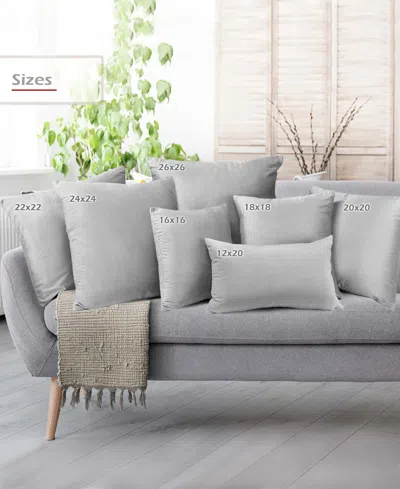 Nestl Elegant 2-pack Velvet Decorative Throw Pillows With Removeable Covers, 26" X 26" In Light Gray