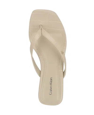 Calvin Klein Stelea Flip Flop In Ivory Croco