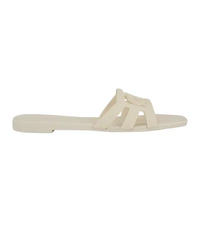 Calvin Klein Women's Yoana Logo Slip-on Jelly Flat Sandals In Ivory