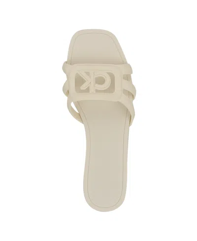 Calvin Klein Women's Yoana Logo Slip-on Jelly Flat Sandals In Ivory