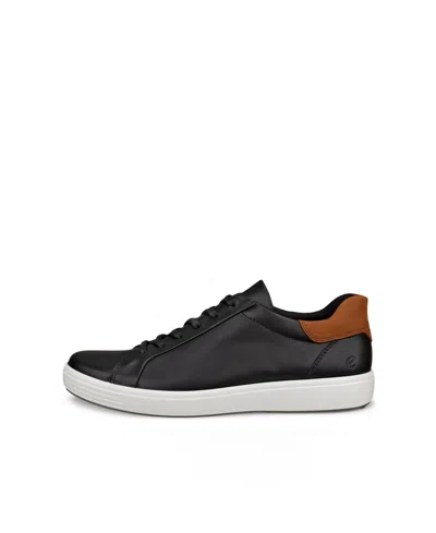 Ecco Low-top Black Cow Leather Sneakers In Black