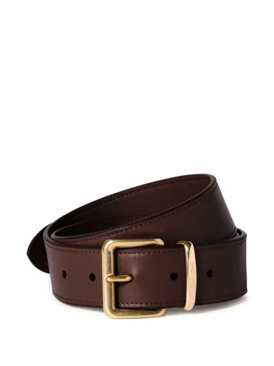 Miu Miu Leather Belt In Briarwood