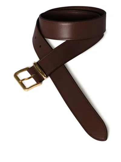 Miu Miu Leather Belt In Briarwood
