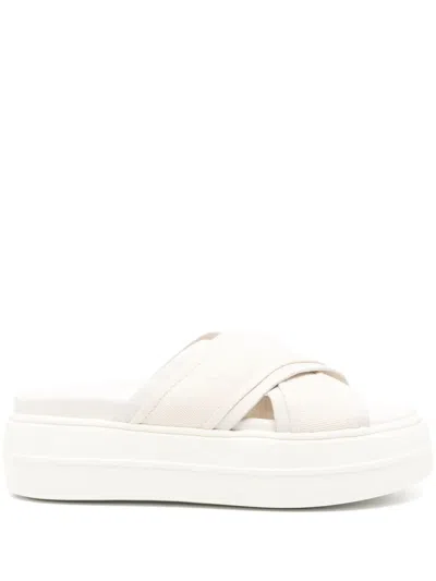 Hogan Cross Strap Platform Sandals In Neutrals