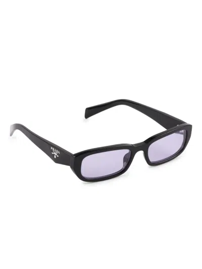 Prada 53mm Rectangular Sunglasses In Black