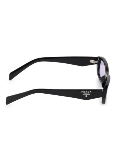 Prada 53mm Rectangular Sunglasses In Black