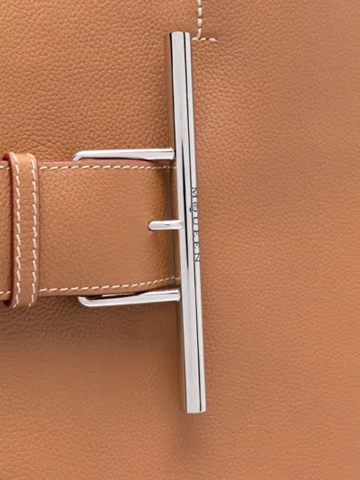Alexander Mcqueen T-bar Sling Calf Leather Tote Bag In Beige